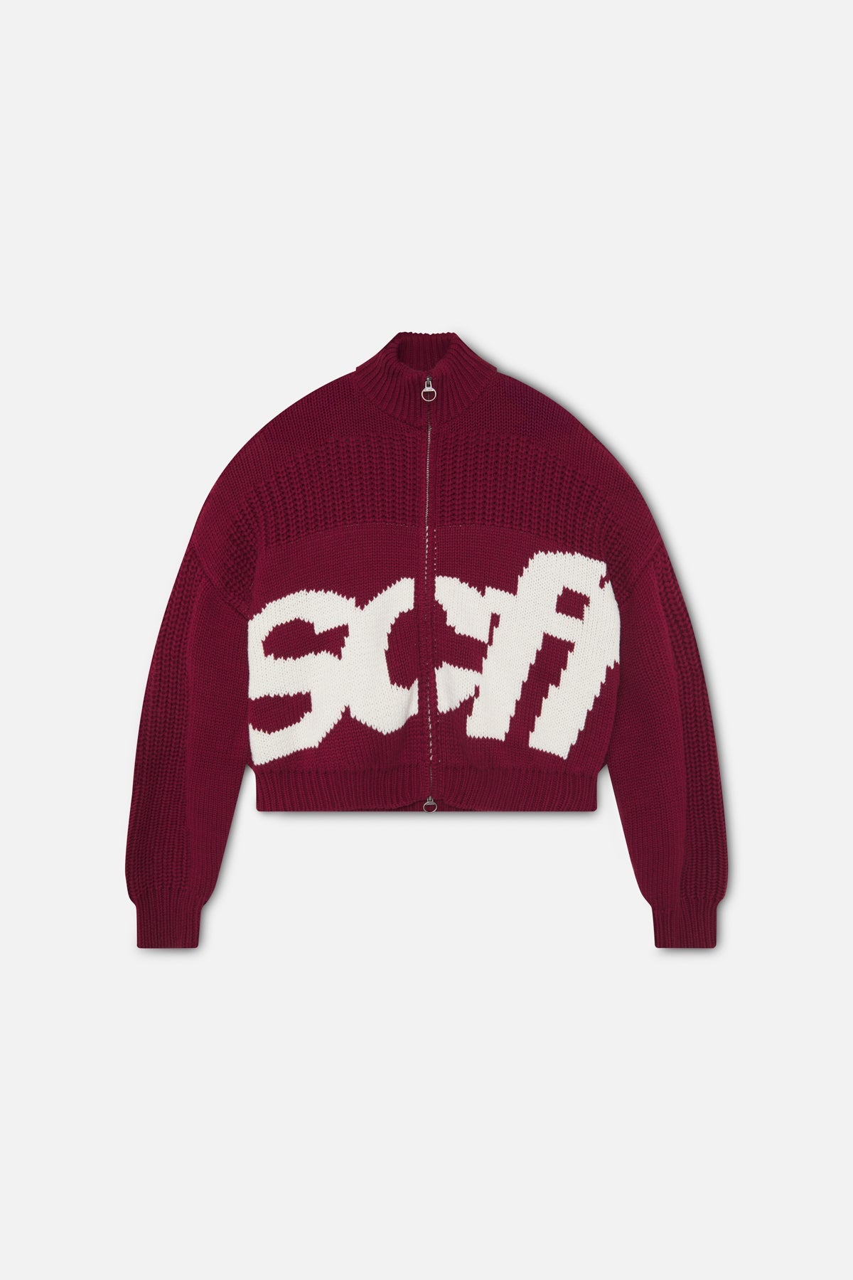 Scff Red Knit Zipper